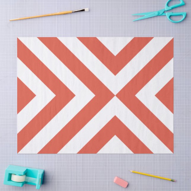 Seda Papel de Tecido Cor-de-Laranja e Branco (Arte )