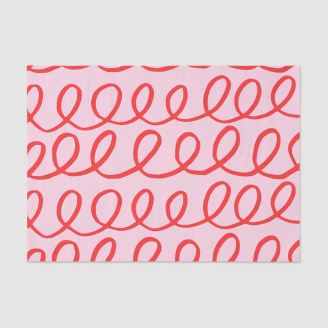 Seda Papel de tecido, cor-de-rosa e Abstrato vermelho (Frente )