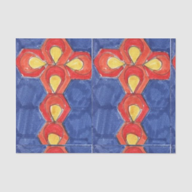 Seda Papel de Tecido Cross Motif (Frente )