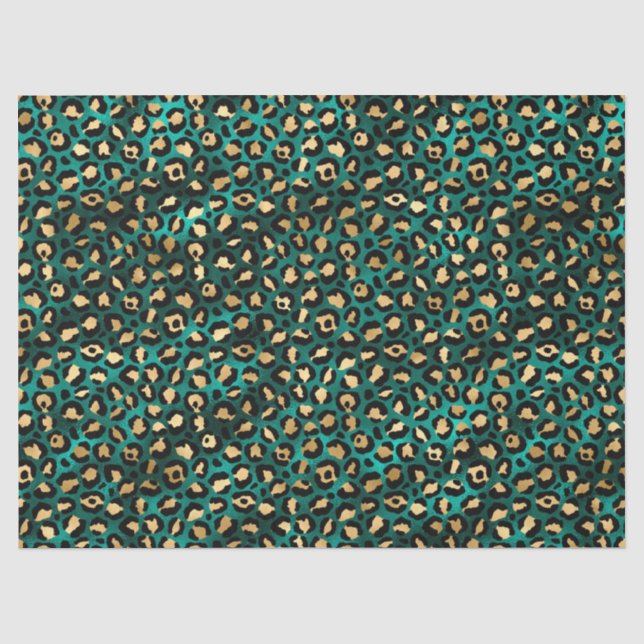 Seda Papel de Tecido da Série Leopardo Teto e Dourado D (Frente )