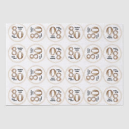 Seda Papel de Tecido de Aniversário 80