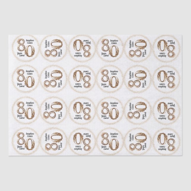 Seda Papel de Tecido de Aniversário 80 (Frente )