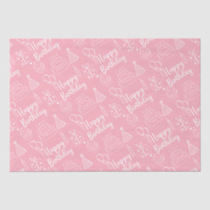 Seda Papel de Tecido de Aniversário Rosa