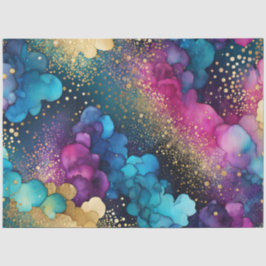 Seda Papel de tecido de arte colorido de tinta Abstrato