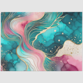 Seda Papel de tecido de arte colorido de tinta Abstrato