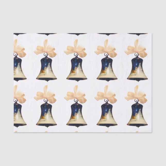 Seda Papel de Tecido de Belga Azul de Natal (Frente )