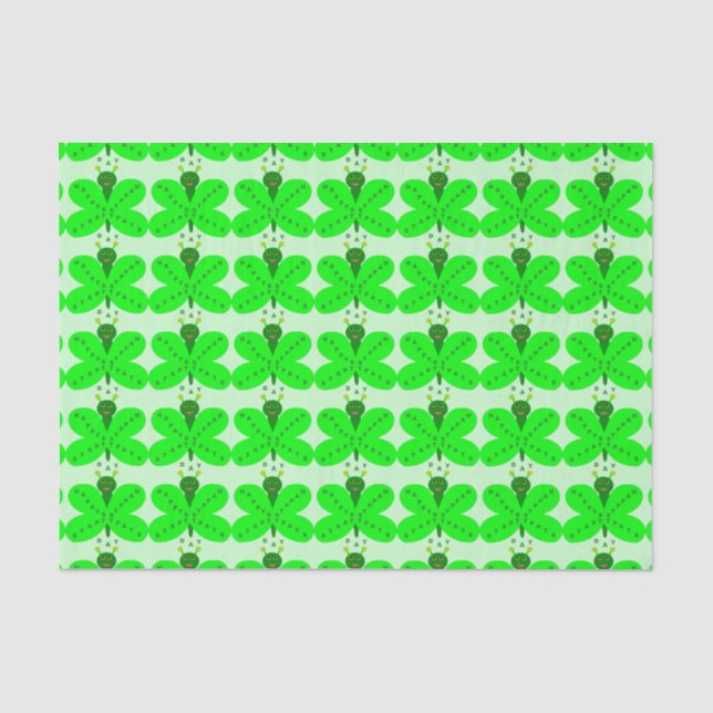 Seda Papel de Tecido de Borboleta do Dia de São Patríci (Frente )