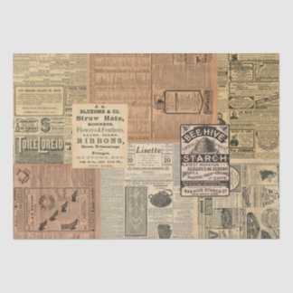 Seda Papel de Tecido de Colagem de Anúncios Vintage