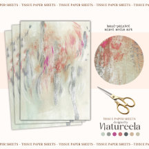 Papel de Tecido de Decoupage Abstrato Contemporâne