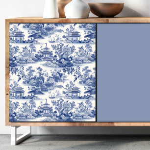 Seda Papel de Tecido de Decoupage Azul e Branco da Chin