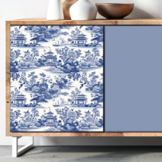 Seda Papel de Tecido de Decoupage Azul e Branco da Chin