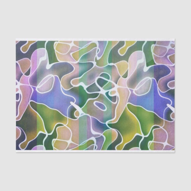 Seda Papel de Tecido de Decoupage com Abstrato de Paste (Frente )