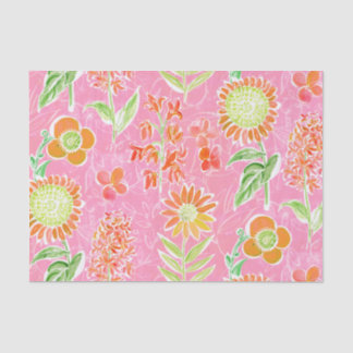 Seda Papel de Tecido de Decoupage Cor-de-Rosa Floral