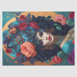 Seda Papel de Tecido de Decoupage Crowado Floral