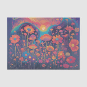 Seda Papel de Tecido de Decoupage das Flores do Groove