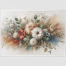 Papel de Tecido de Decoupage de Buquê Floral