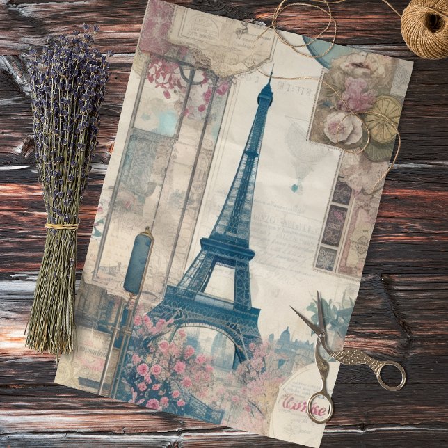Seda Papel de Tecido de Decoupage de Colagem de Torre E (Criador carregado)