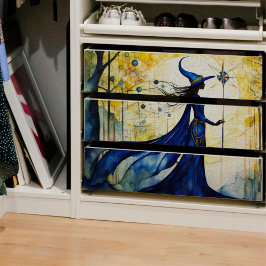 Seda Papel de Tecido de Decoupage de Mulher Azul Magnét