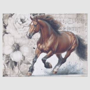 Seda Papel de Tecido de Decoupage do Cavalo Hanoveriano