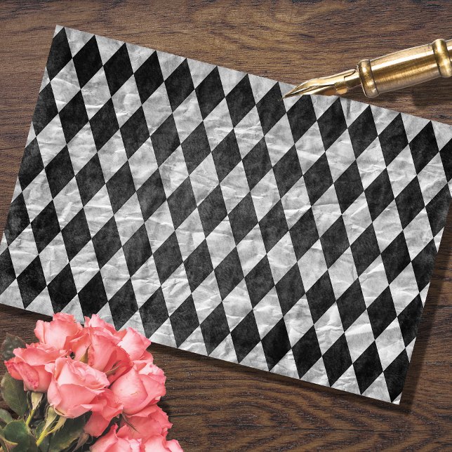 Seda Papel de Tecido de Decoupage do Harlequin Branco N (Criador carregado)