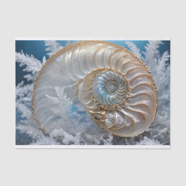 Seda Papel de Tecido de Decoupage do Nautilus Shell Den (Frente )