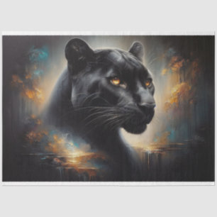 Seda Papel de Tecido de Decoupage do Pantera Preto