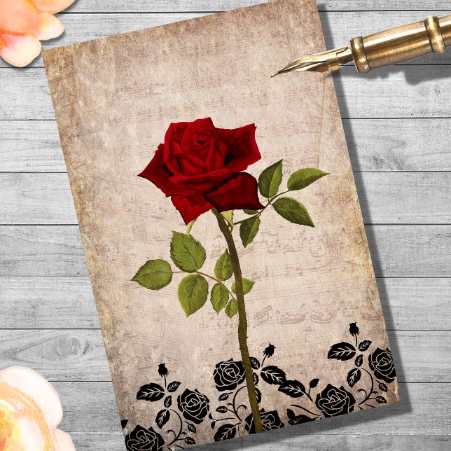 Seda Papel de Tecido de Decoupage do Rosa do Solteiro V (Criador carregado)