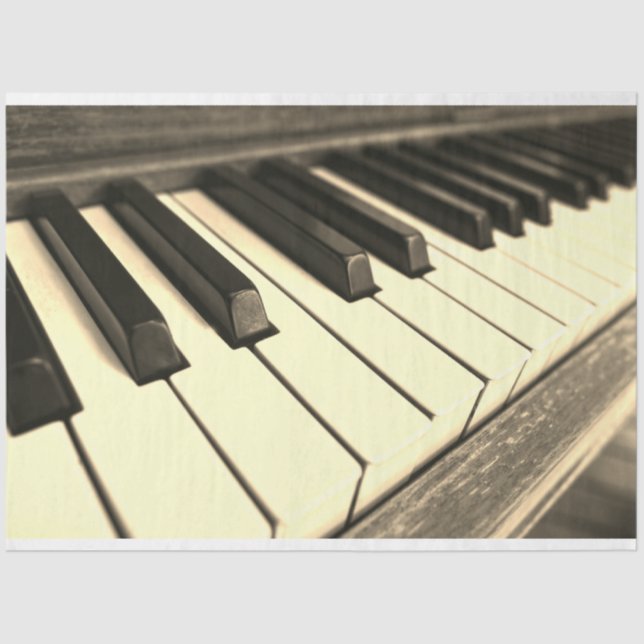 Seda Papel de Tecido de Decoupage do Teclado Piano (Frente )