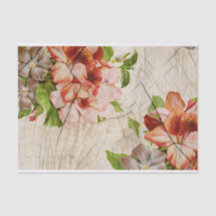 Papel de Tecido de Decoupage Floral Elegante