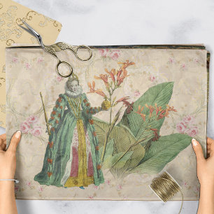 Seda Papel de Tecido de Decoupage Floral Regal Vintage