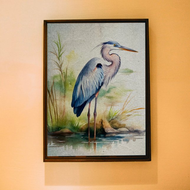 Seda Papel de Tecido de Decoupage Heron Azul (Criador carregado)