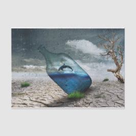 Seda Papel de Tecido de Decoupage no Deserto do Golfinh