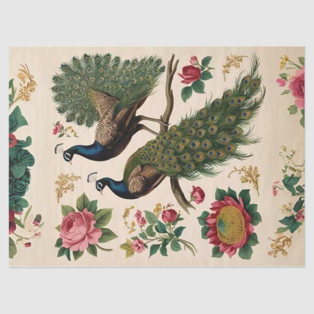 Seda Papel de Tecido de Decoupage Pintage Duo (Frente )