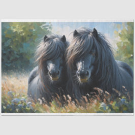 Seda Papel de Tecido de Decoupage Shetland Pony
