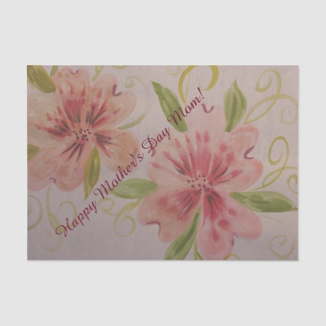 Seda Papel de Tecido de Dia de as mães Feliz (Frente )