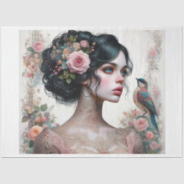 Seda Papel de Tecido de Discussão de Rosas