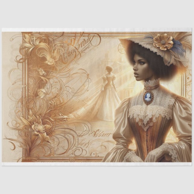 Seda Papel de Tecido de Dissociação - Americano African (Frente )