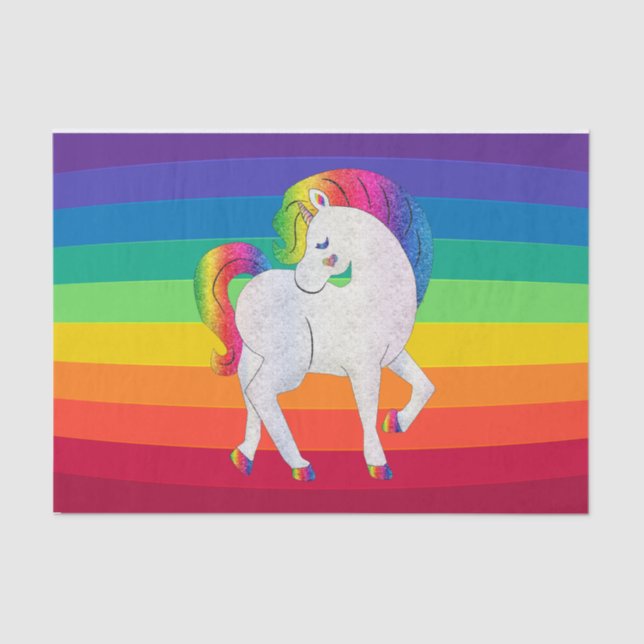 Seda Papel de Tecido de Dissociação do Rainbow Unicorn (Frente )