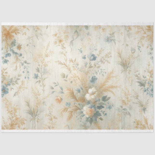 Seda Papel de Tecido de Dissociação Floral (Frente )