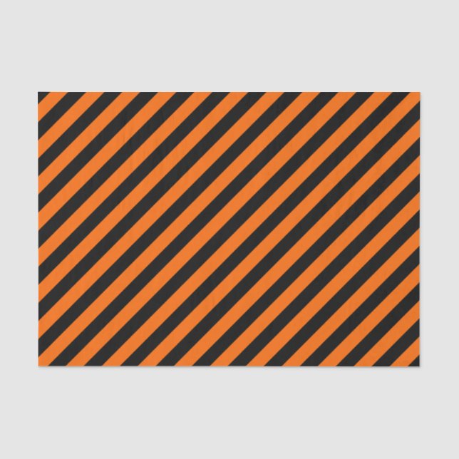 Seda Papel de Tecido de Faixa Diagonal Laranja/Preta (Frente )