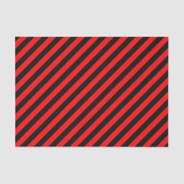 Seda Papel de Tecido de Faixa Diagonal Vermelha/Preta (Frente )