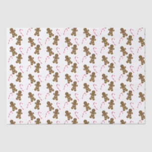 Seda Papel De Tecido De Feriado De Gingerbread Man Cand