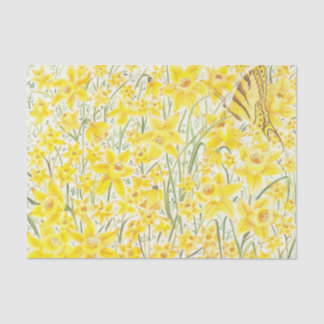Seda Papel de Tecido de Flor Amarelo Daffodil