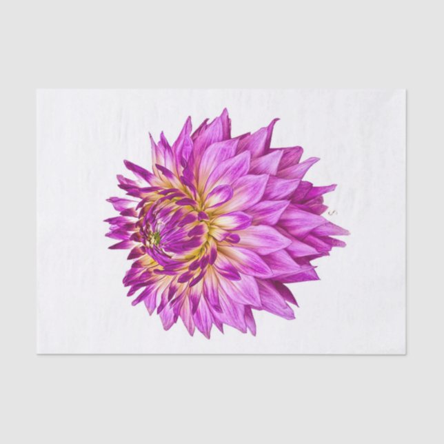 Seda Papel De Tecido De Flor Roxo Grande Para Decoupage (Frente )