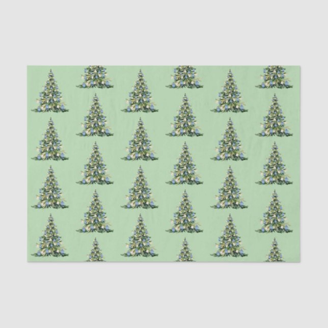 Seda Papel de Tecido de Ginger Azul de Natal (Frente )