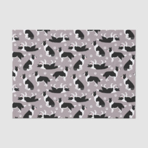 Seda Papel de Tecido de Impressão de Collie e Paw de B