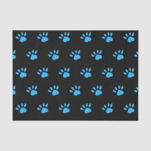 Seda Papel de tecido de impressão de pata (preto e azul
