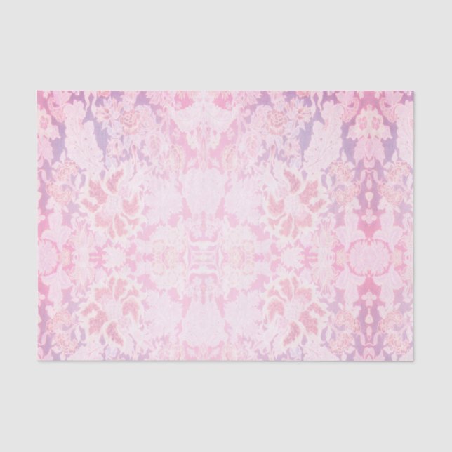 Seda Papel de Tecido de Impressão Floral Rosa Vintage (Frente )