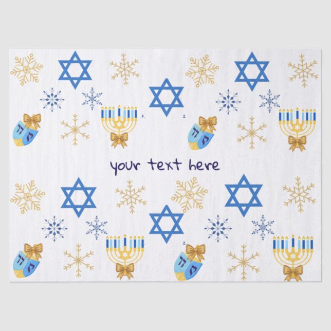 Seda Papel de Tecido de Inverno do Hanukkah Personalizá (Frente )