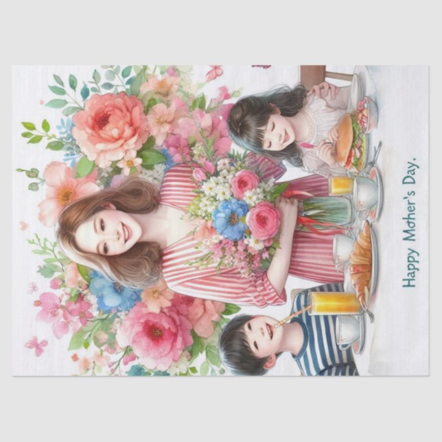 Seda Papel de Tecido de Mãe e Dia de as mães de Criança (Frente )